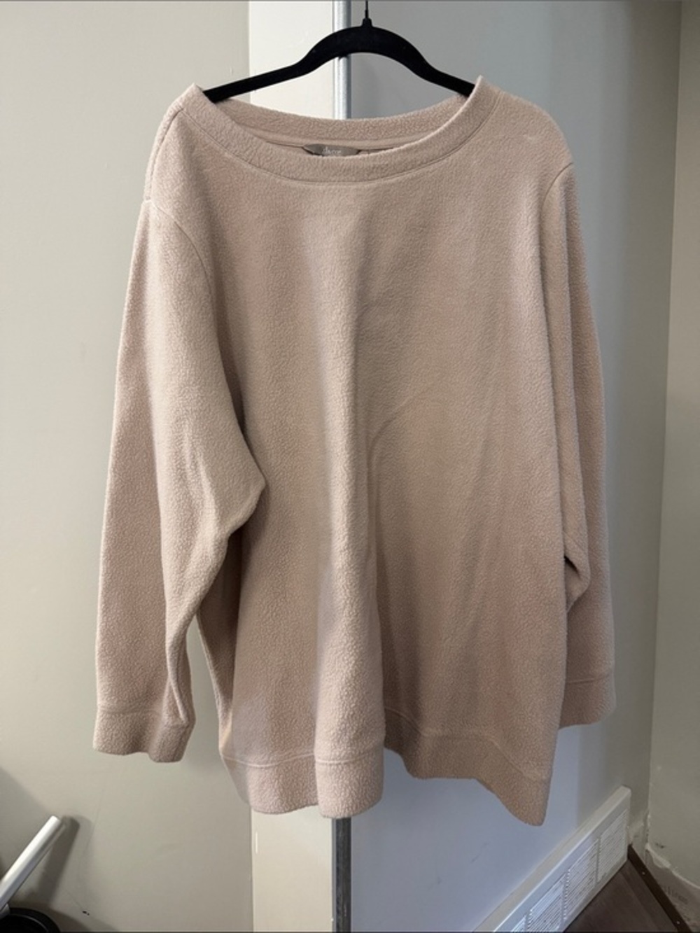 Cozy Oversized Crew Neck Sweater - Light Beige 3x D&CO